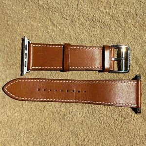 Hermes Brown Leather Apple Watch Band 42 MM